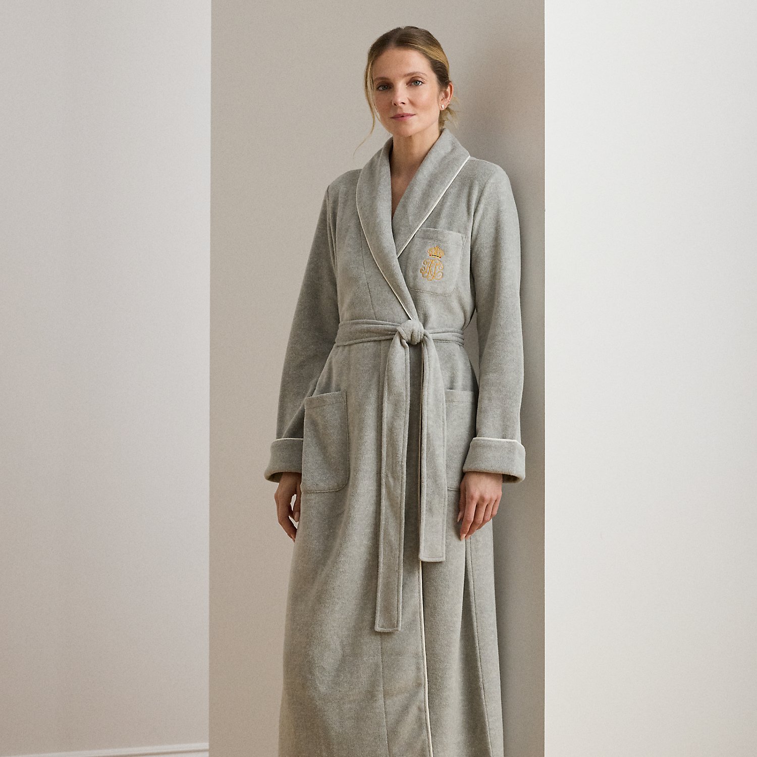 Microfleece-Bademantel mit Schalkragen von Lauren