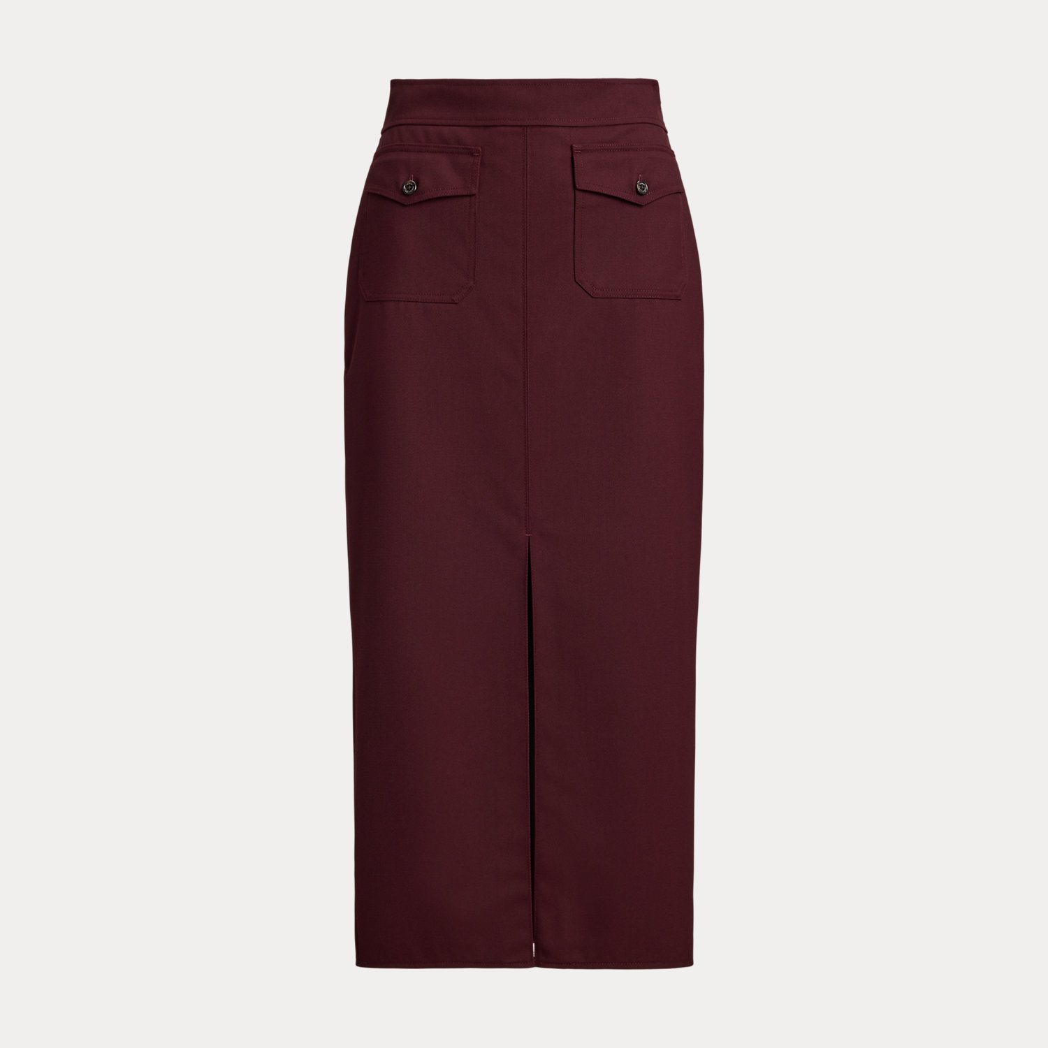 Midi-Bleistiftrock aus Wolltwill von Lauren