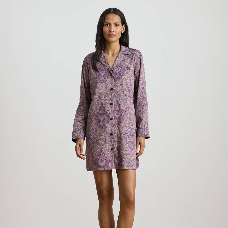 Nachthemd aus Atlas mit Paisley-Motiv von Lauren