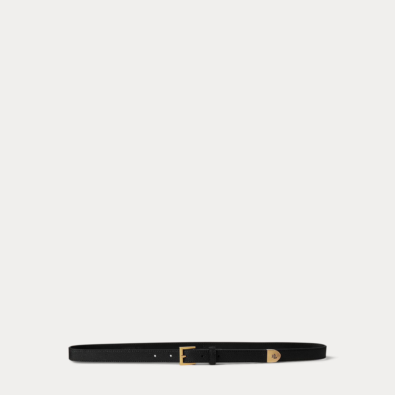 Narbenledergürtel mit Logo-Spitze von Lauren