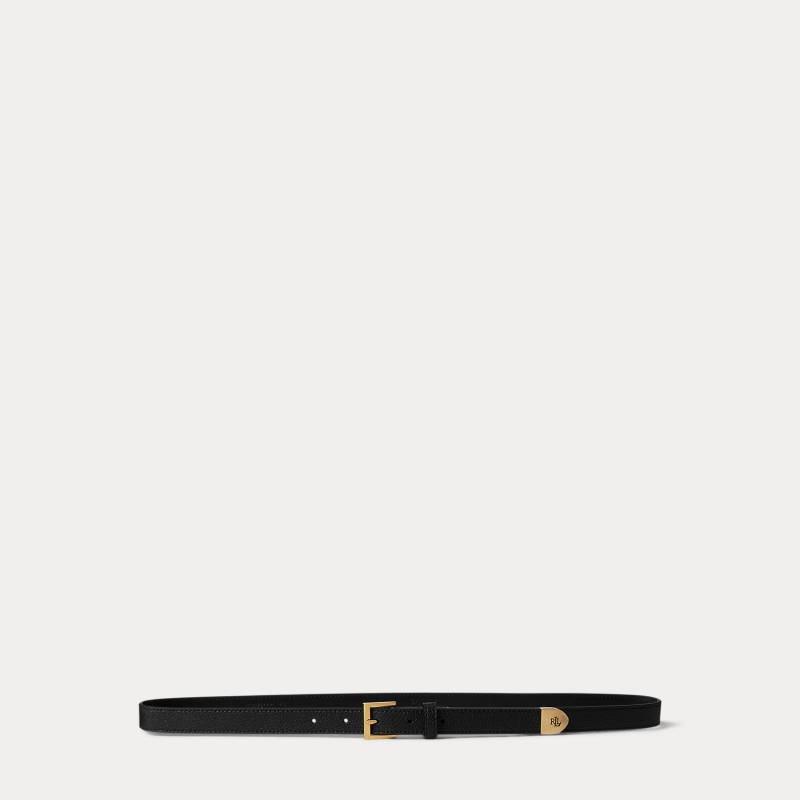 Narbenledergürtel mit Logo-Spitze von Lauren