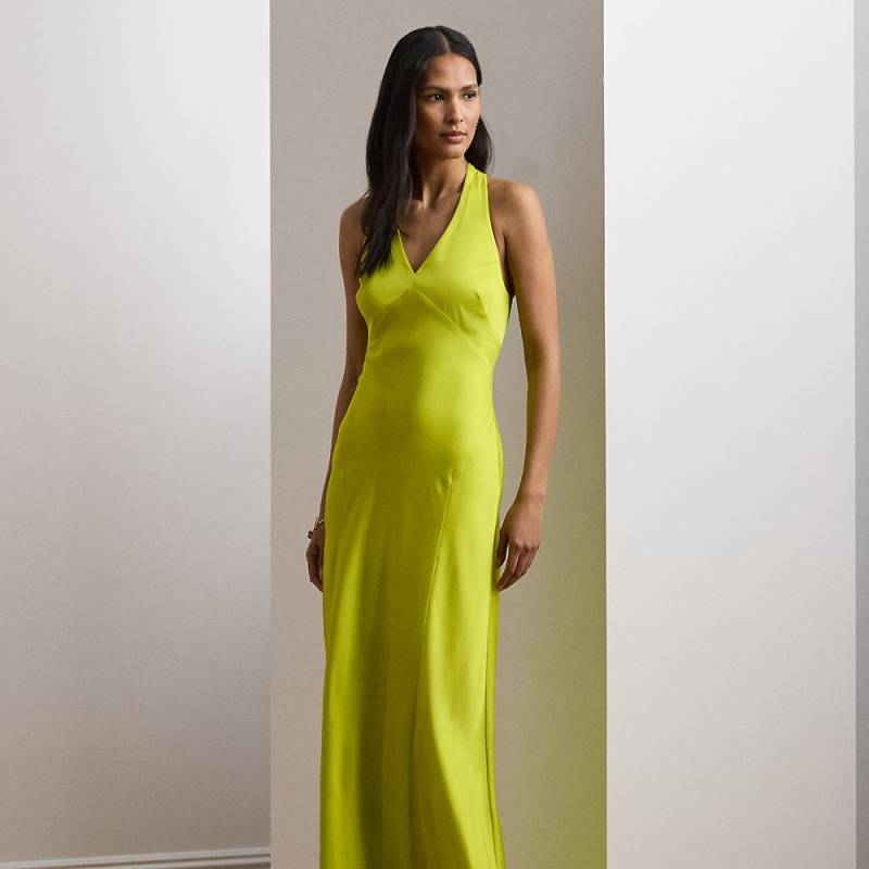 Neckholder-Abendkleid aus Charmeuse von Lauren