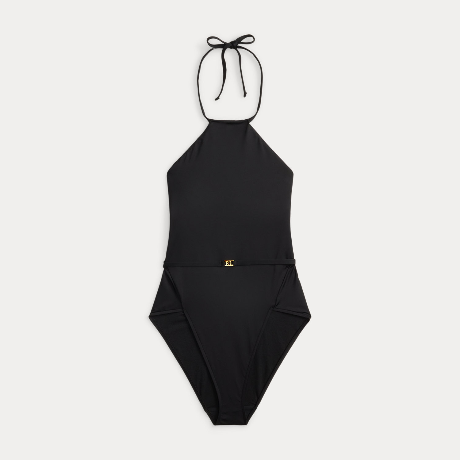 Neckholder-Badeanzug mit Gürtel von Lauren