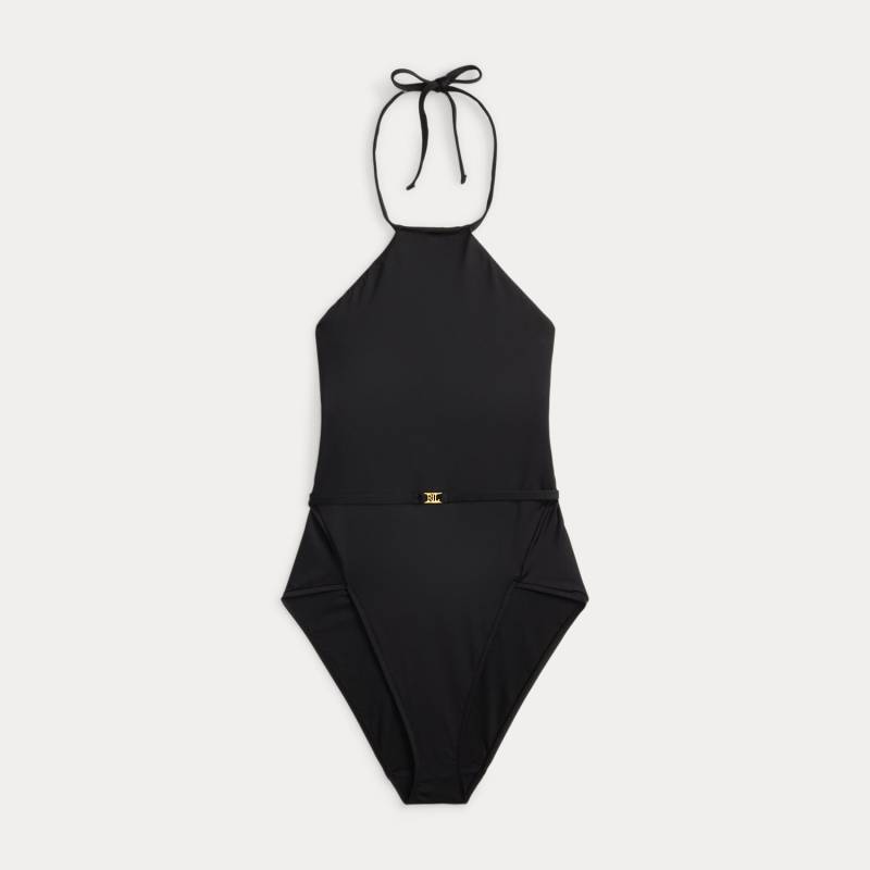 Neckholder-Badeanzug mit Gürtel von Lauren