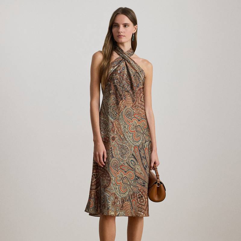 Neckholder-Cocktailkleid aus Charmeuse von Lauren