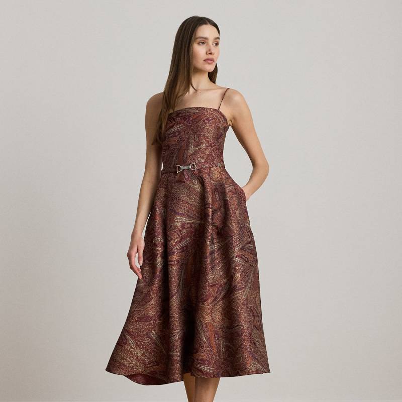 Paisley-Cocktailkleid mit Gürtel von Lauren