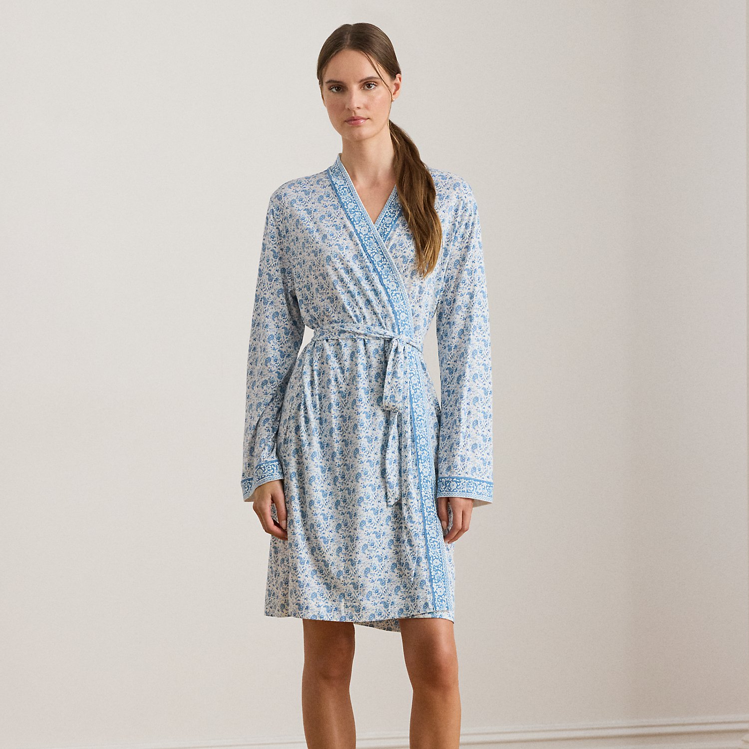 Paisley Cotton-Blend Jersey Robe von Lauren