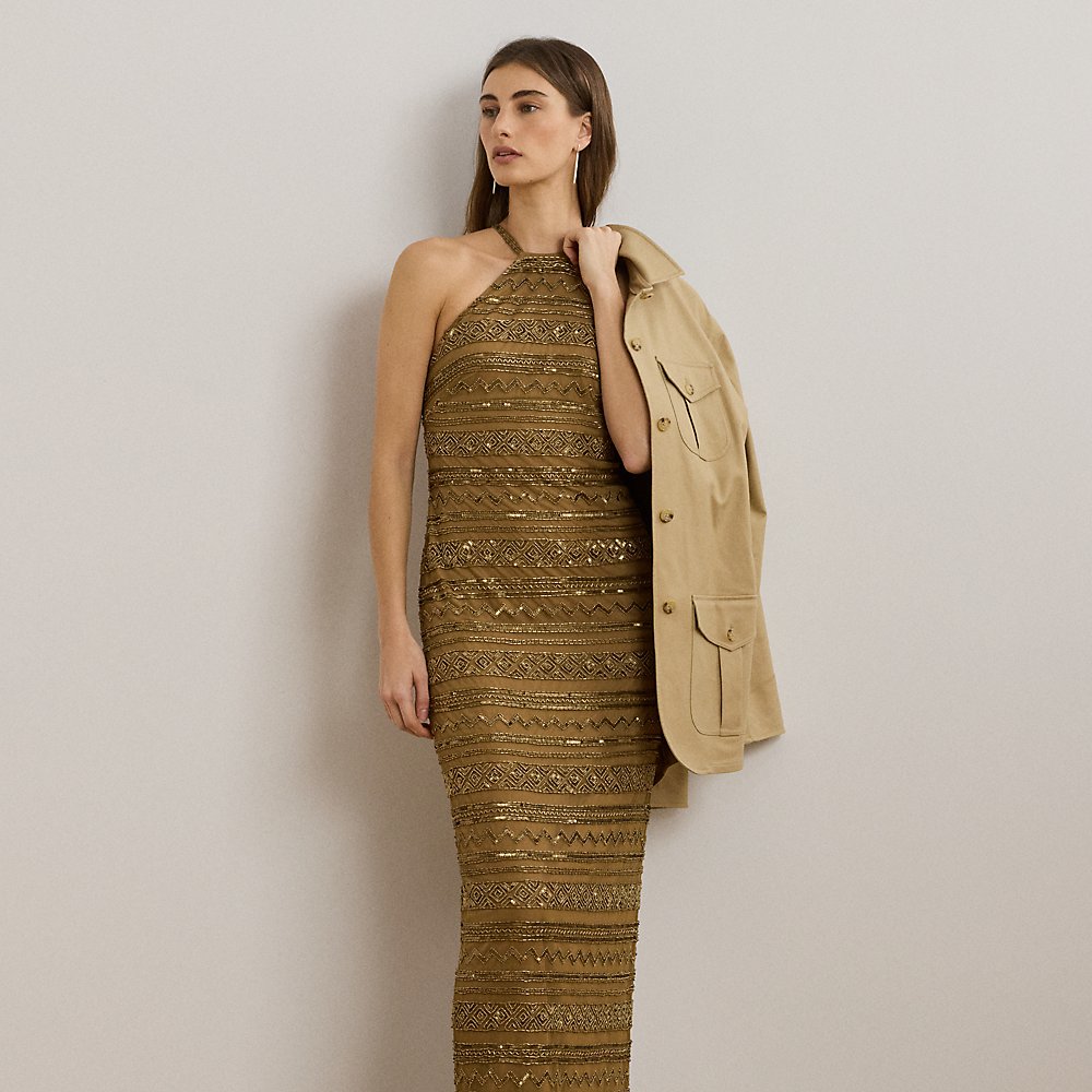 Perlenbesetztes Neckholder-Abendkleid Perlenbesetztes Neckholder-Abendkleid von Lauren