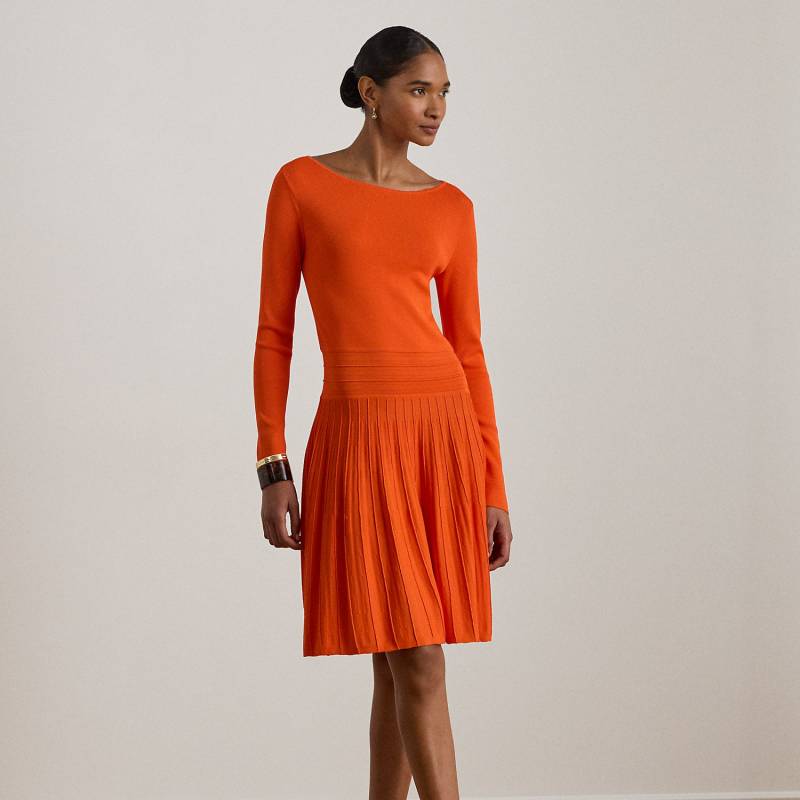 Plisseekleid mit U-Boot-Ausschnitt von Lauren