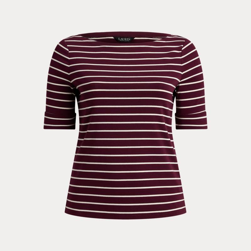 Plus Größen - Baumwoll-T-Shirt mit U-Boot-Ausschnitt von Lauren