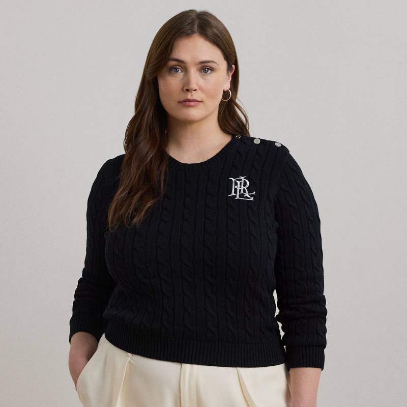 Plus Größen - Baumwollpullover mit Zopfmuster von Lauren