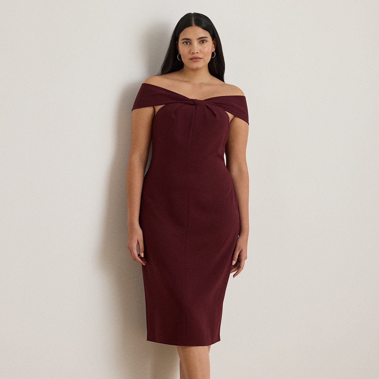 Plus Größen - Crêpe-Cocktailkleid mit Twist-Detail von Lauren