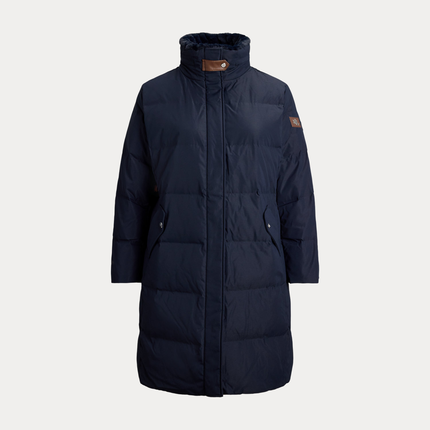 Plus Größen - Daunenmantel mit Kunstpelzbesatz von Lauren