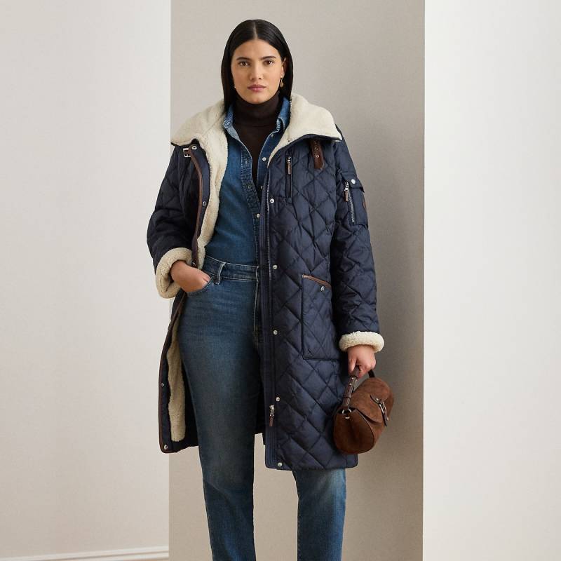 Plus Größen - Daunenmantel mit Rautensteppung von Lauren