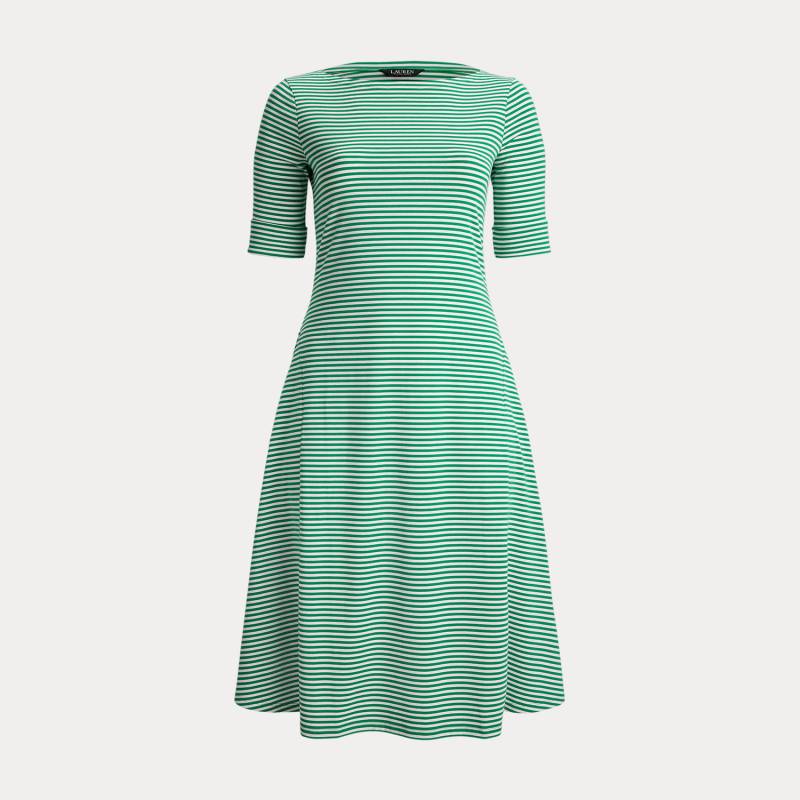 Plus Größen - Geripptes Midikleid mit Streifen von Lauren