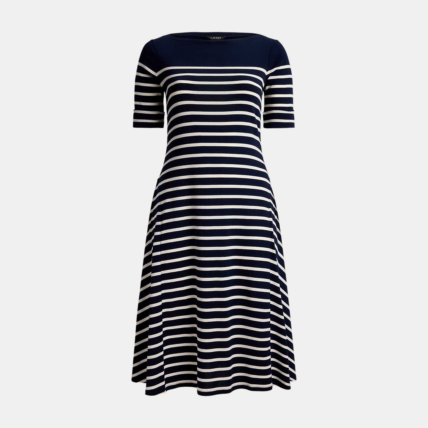 Plus Größen - Gestreiftes Midi-Rippenstrickkleid von Lauren