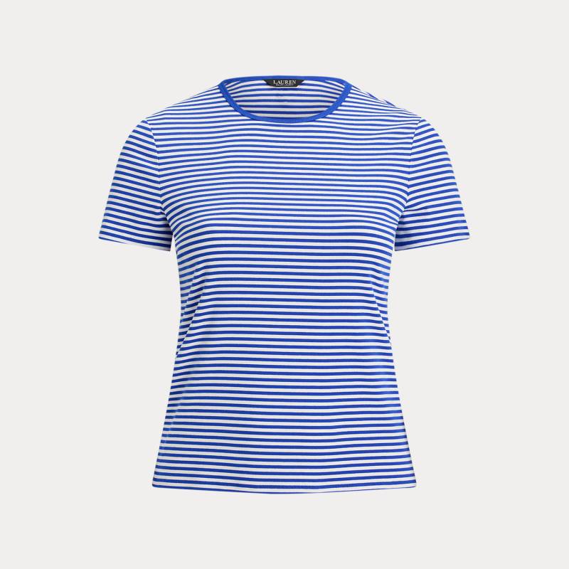 Plus Größen - Gestreiftes Rundhals-T-Shirt mit Stretch von Lauren
