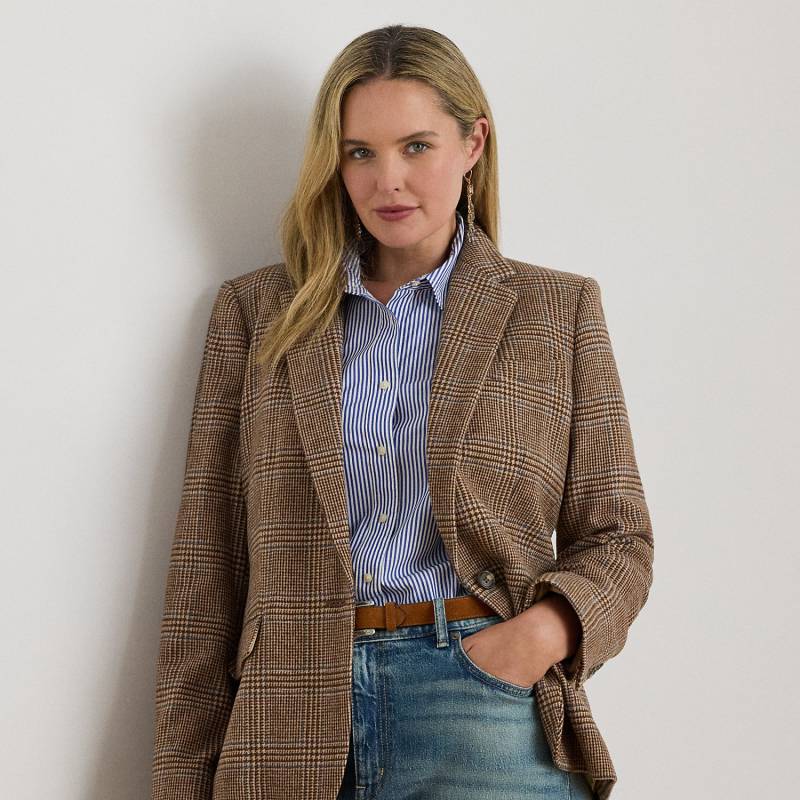 Plus Größen - Glencheck-Twillblazer aus Wollmischung von Lauren