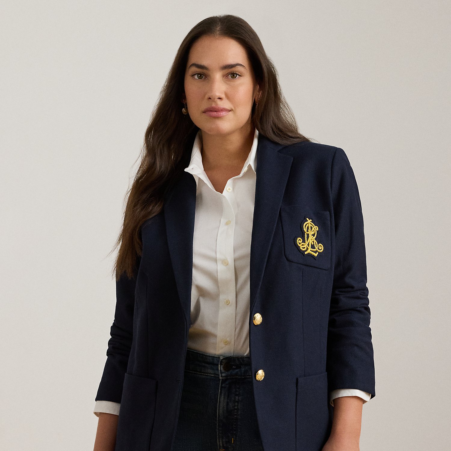 Plus Größen - Jacquardblazer mit Bouillonstickerei von Lauren