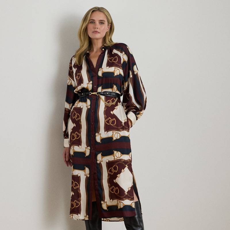 Plus Größen - Midi-Twill-Hemdkleid mit Reiter-Muster von Lauren
