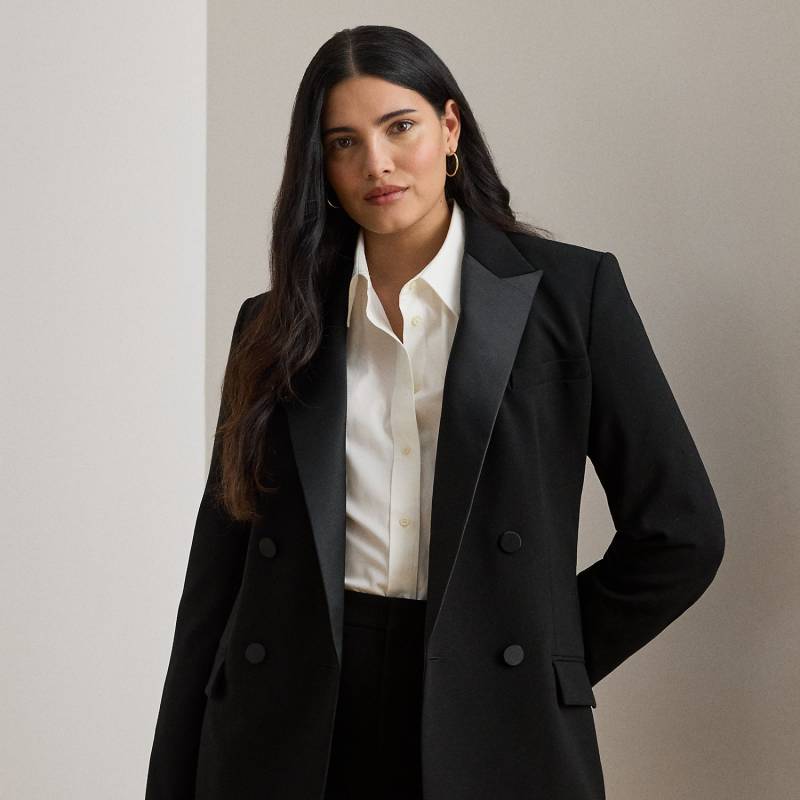 Plus Größen - Zweireihiger Blazer mit Satinbesatz von Lauren