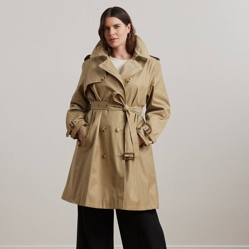Plus Größen - Zweireihiger Trenchcoat mit Baumwolle von Lauren