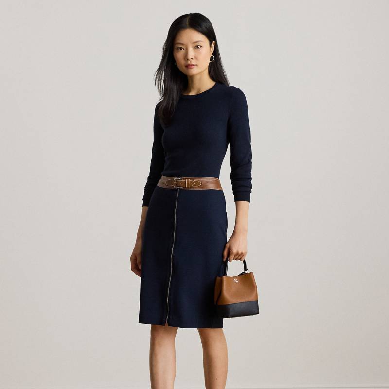 Ponté-Bleistiftrock mit Kunstlederbesatz von Lauren