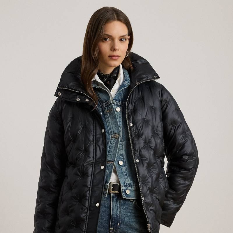Puffer-Steppmantel mit Logo von Lauren