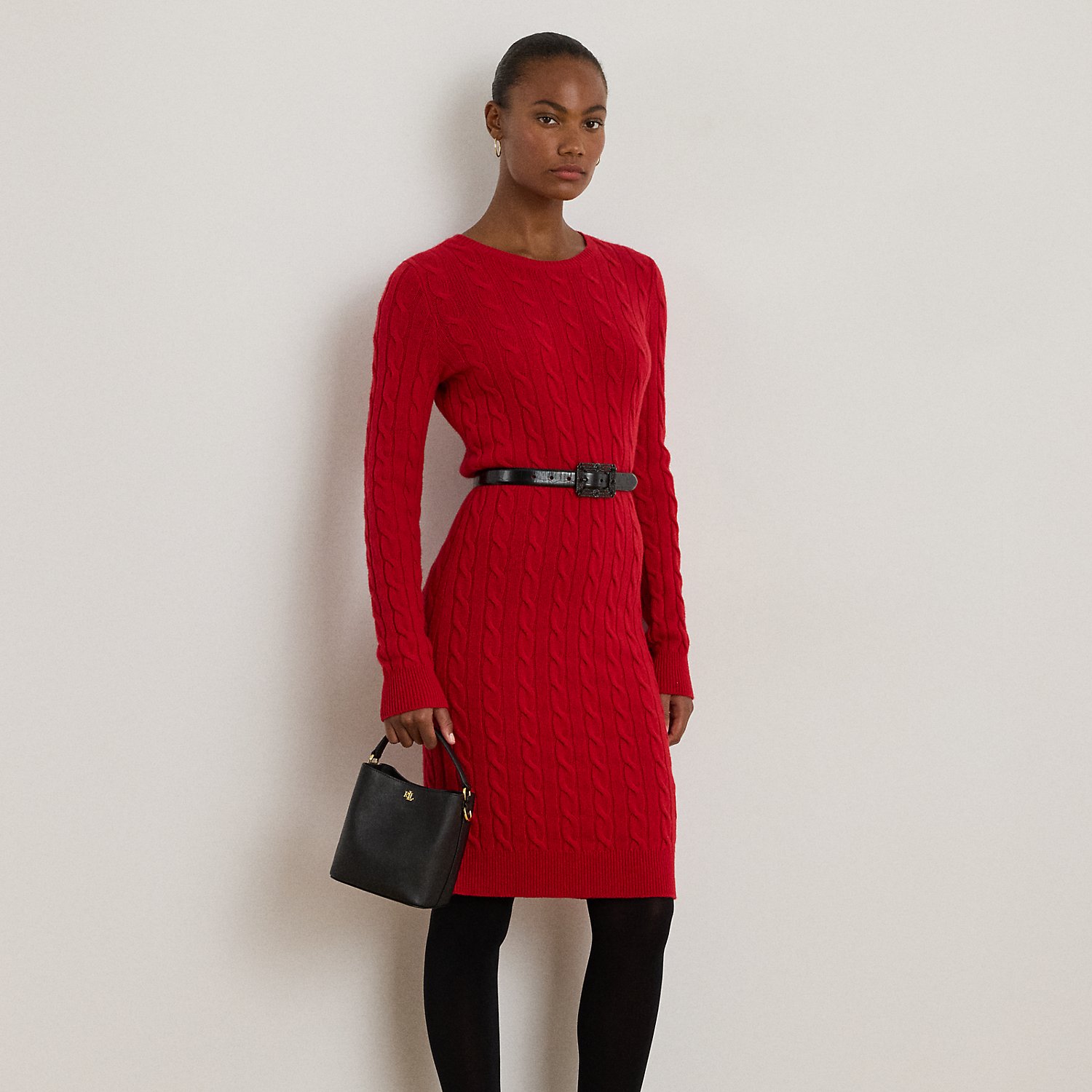 Pulloverkleid mit Zopfmuster von Lauren