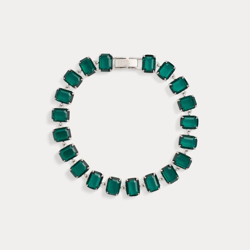 Rhodiniertes Tennisarmband mit Steinen von Lauren