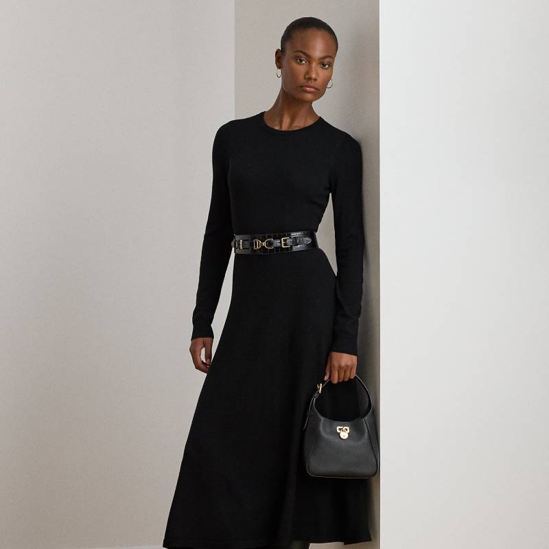 Rundhals-Pulloverkleid aus Wolle von Lauren