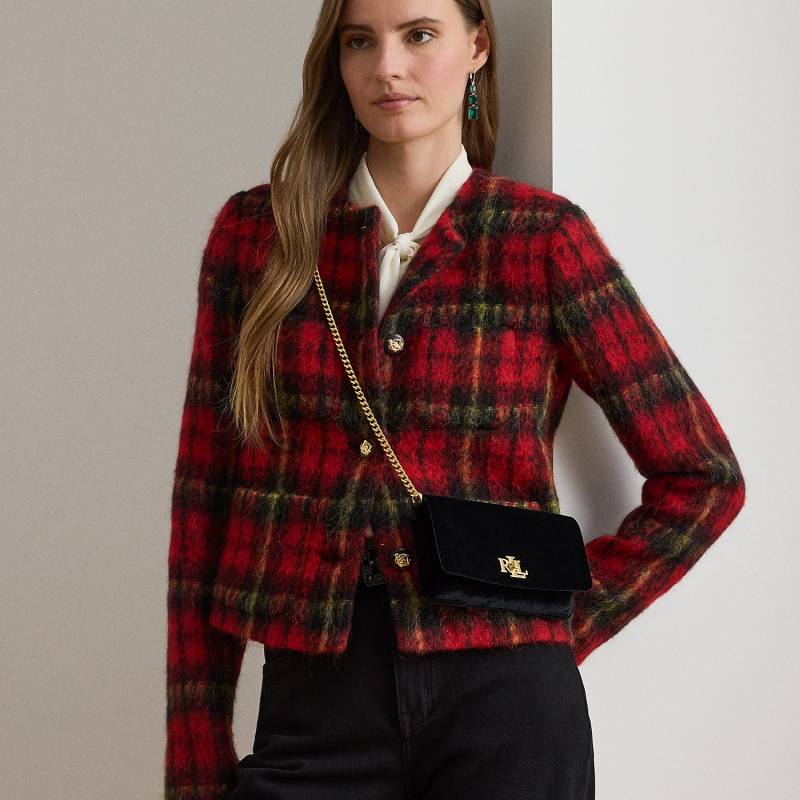 Samt-Umhängetasche mit Drehverschluss von Lauren