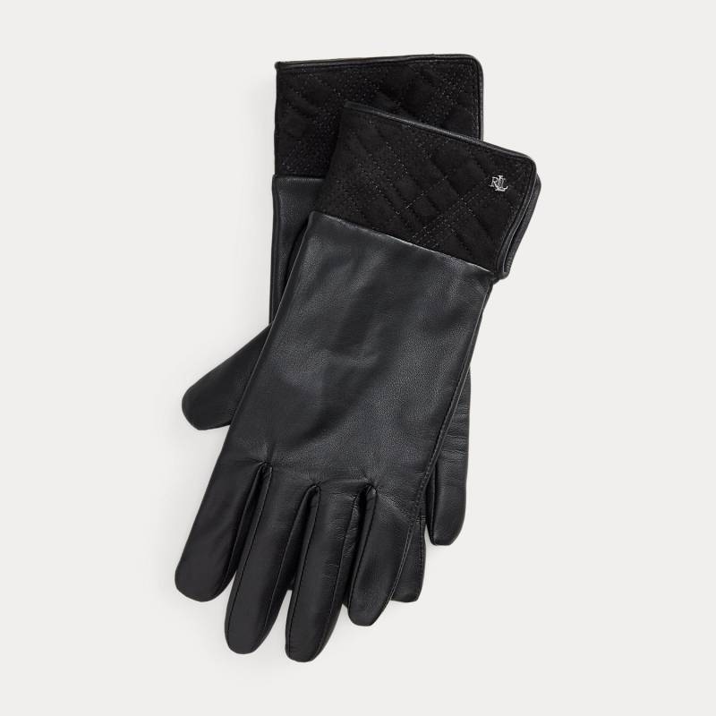 Schaflederhandschuhe mit Wildlederbesatz von Lauren