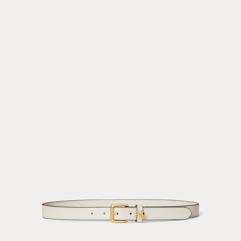 Schmaler Ledergürtel mit Logo-Schlaufe Schmaler Ledergürtel mit Logo-Schlaufe von Lauren