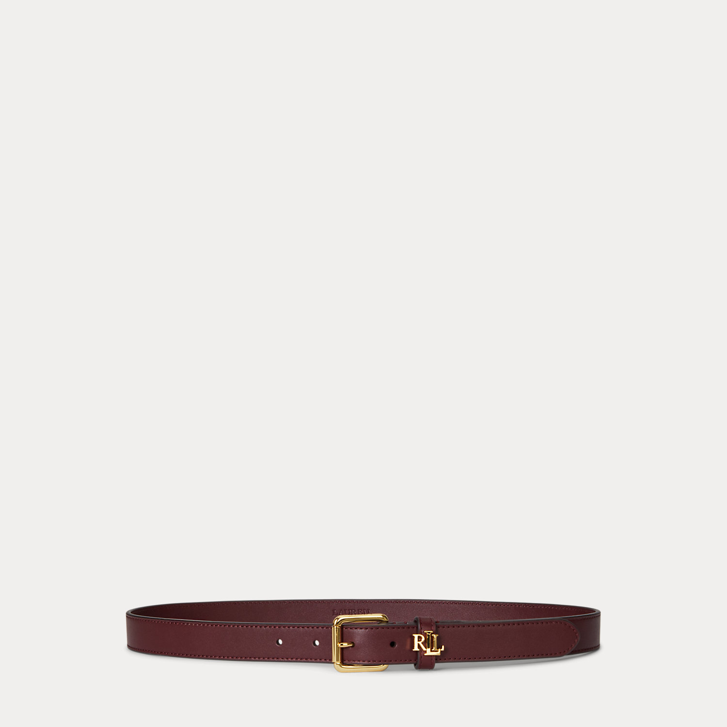 Schmaler Ledergürtel mit Logo-Schlaufe von Lauren