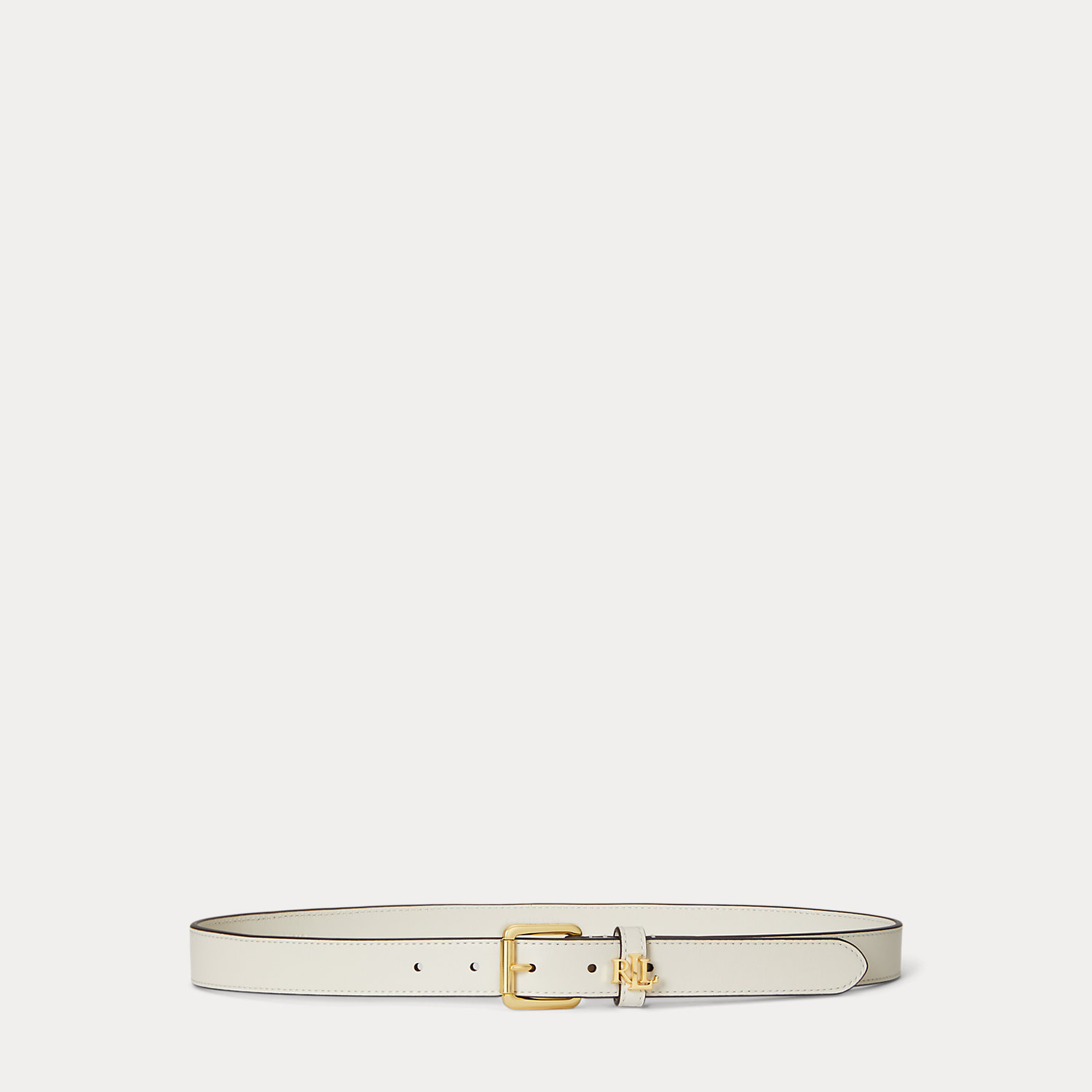 Schmaler Ledergürtel mit Logo-Schlaufe von Lauren