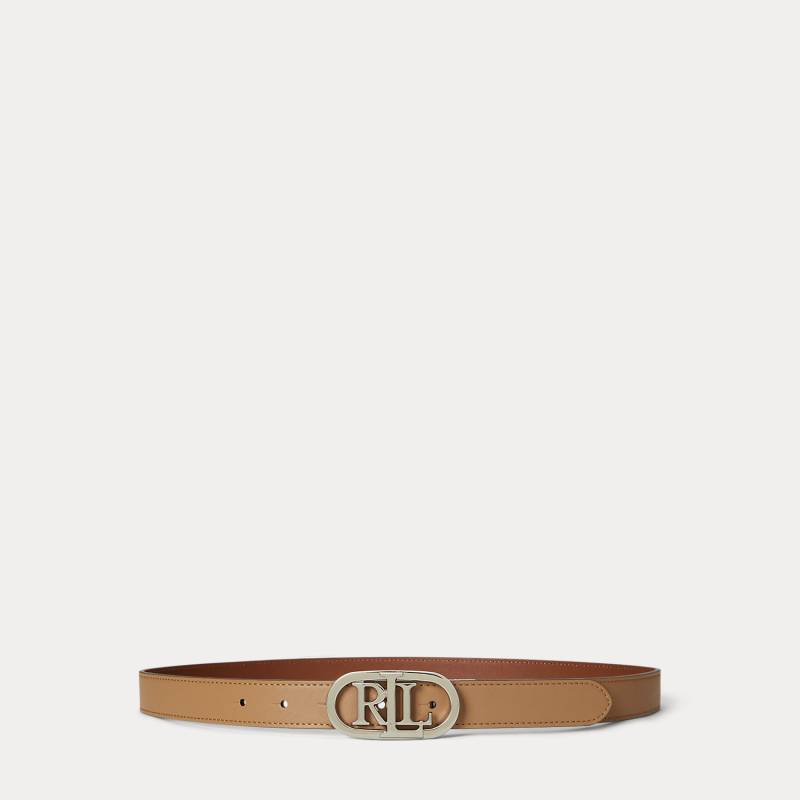 Schmaler wendbarer Ledergürtel mit Logo von Lauren