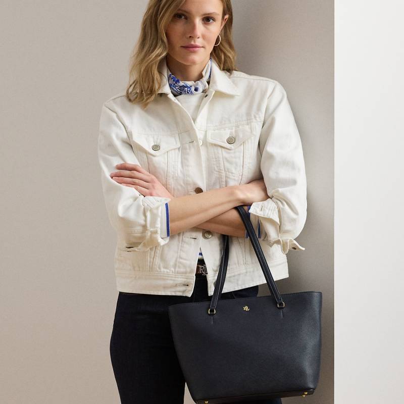 Schraffierte Ledertragetasche Karly von Lauren