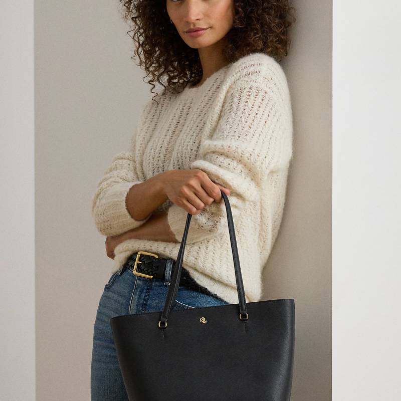 Schraffierte Ledertragetasche Karly von Lauren