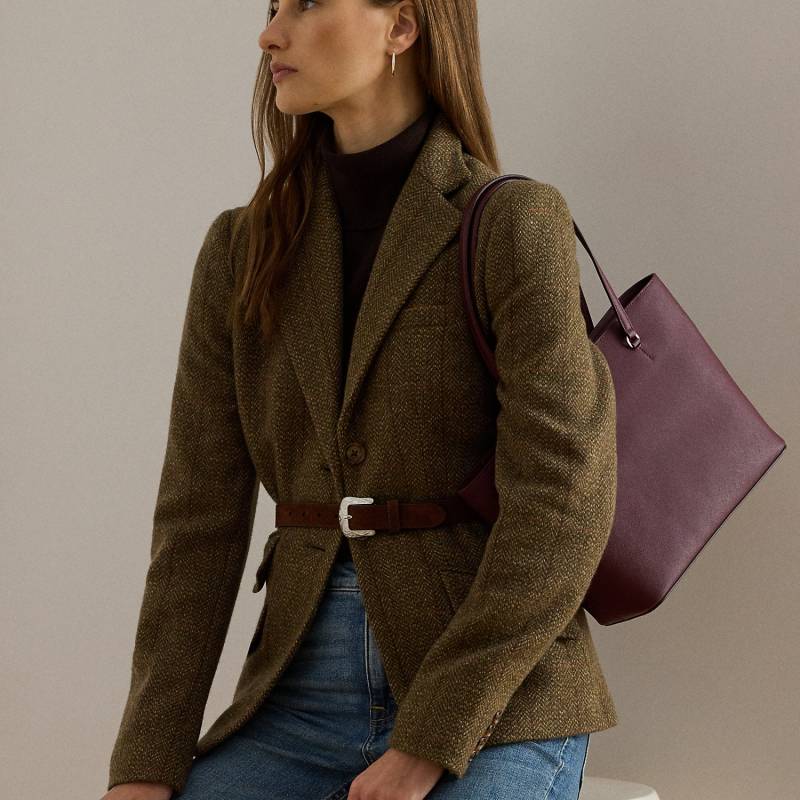 Schraffierte Ledertragetasche Karly von Lauren