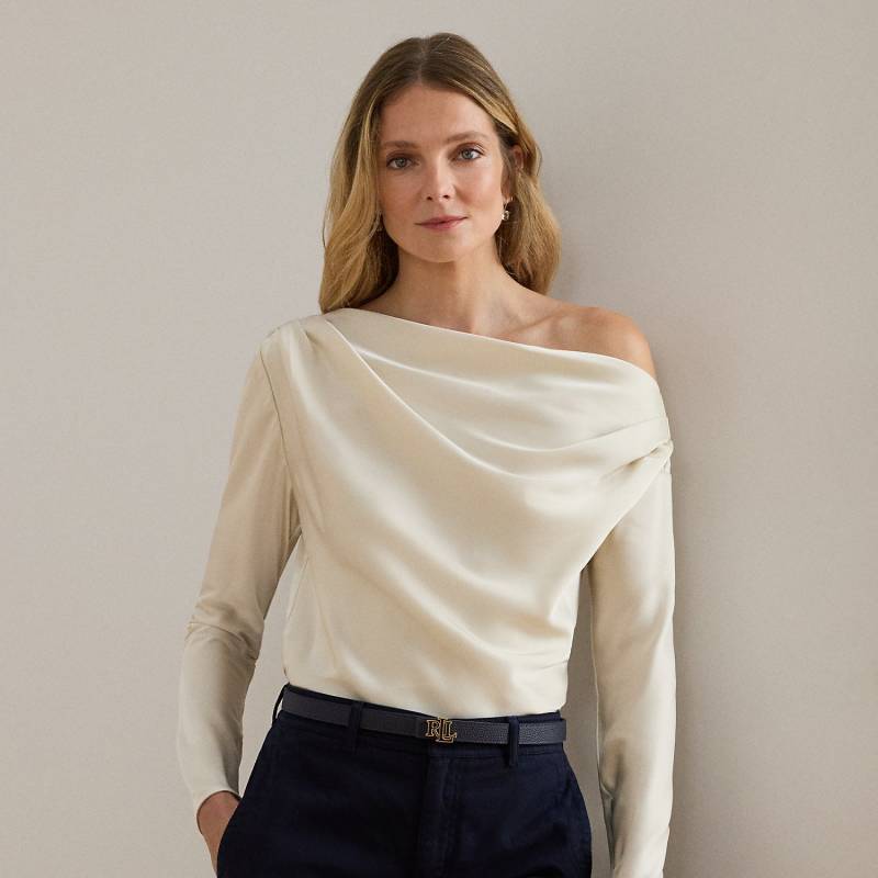 Schulterfreie Bluse aus Satin-Charmeuse von Lauren
