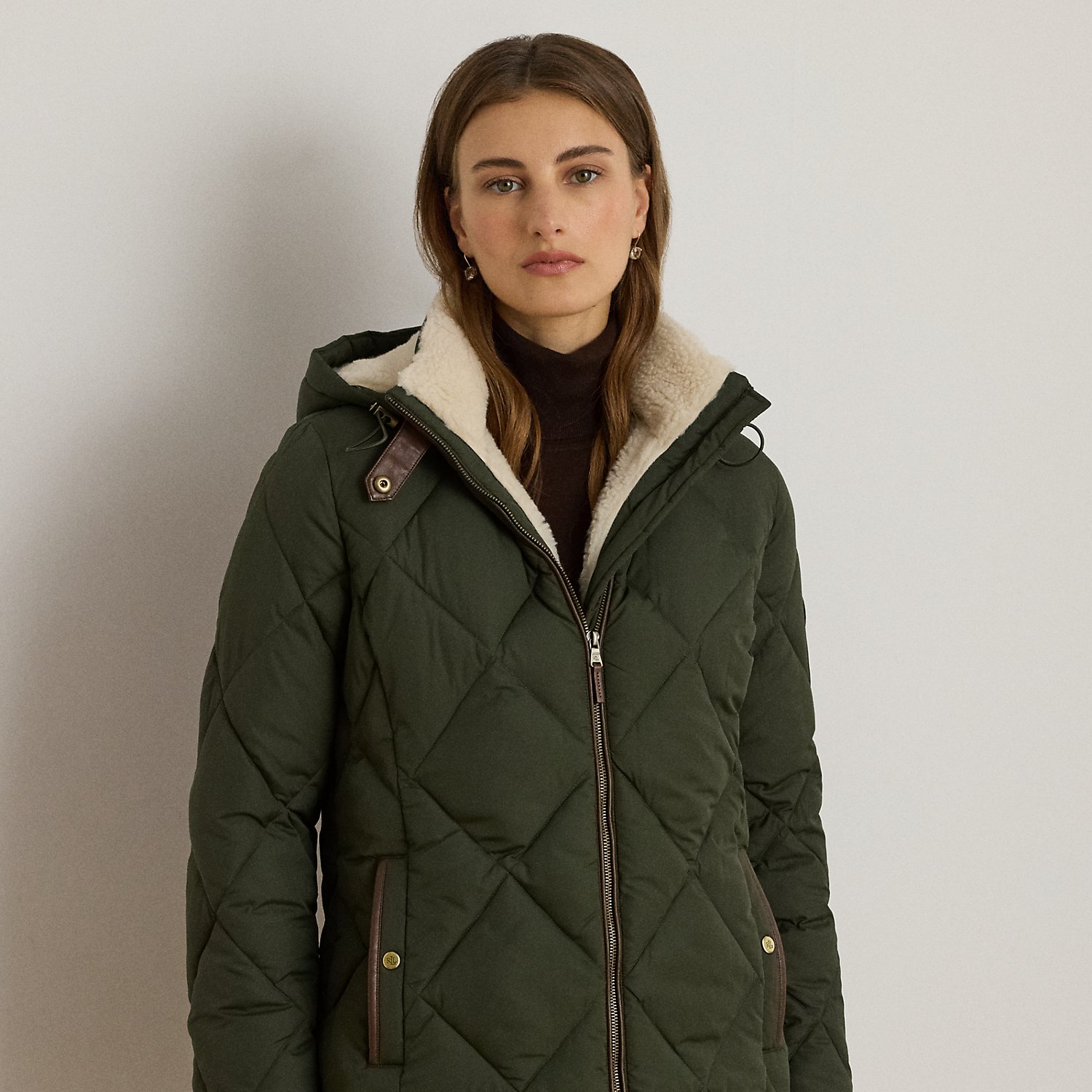 Steppjacke mit Kunstlederbesatz Steppjacke mit Kunstlederbesatz von Lauren