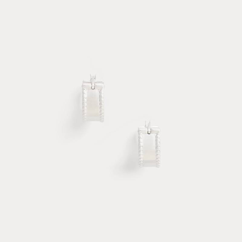 Sterling Silver Textured Hoop Earrings von Lauren