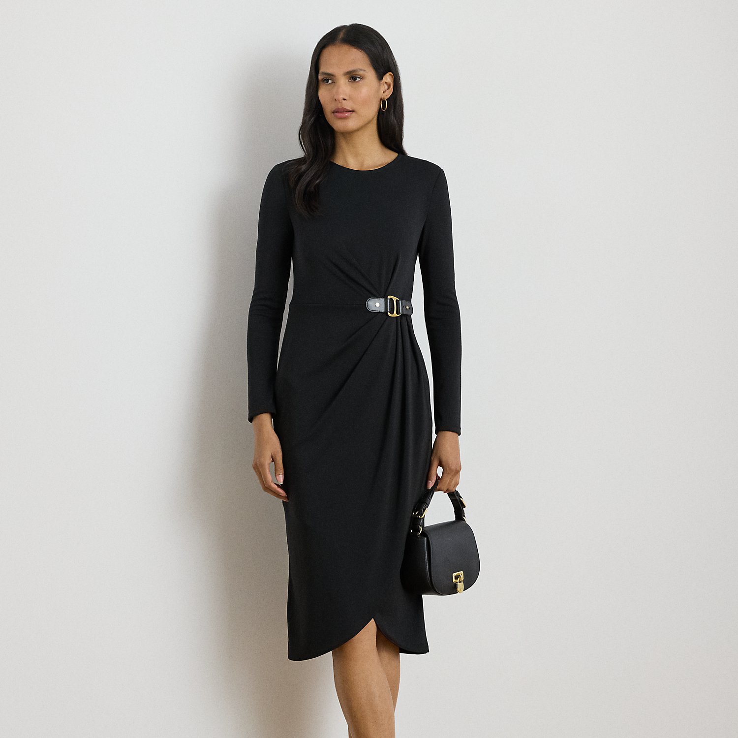 Stretchjerseykleid mit Schnalle von Lauren