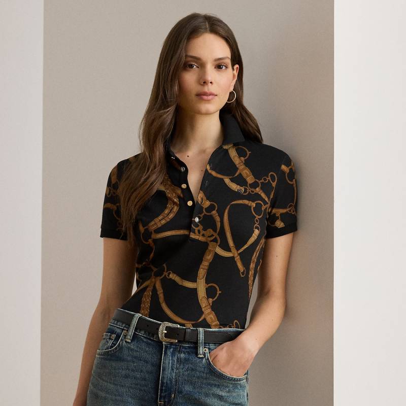 Stretchpiqué-Poloshirt mit Gürteldruck von Lauren