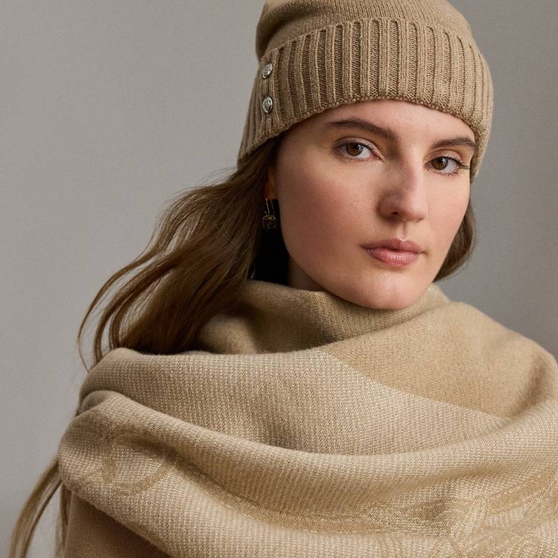 Strickmütze mit Zierknöpfen von Lauren