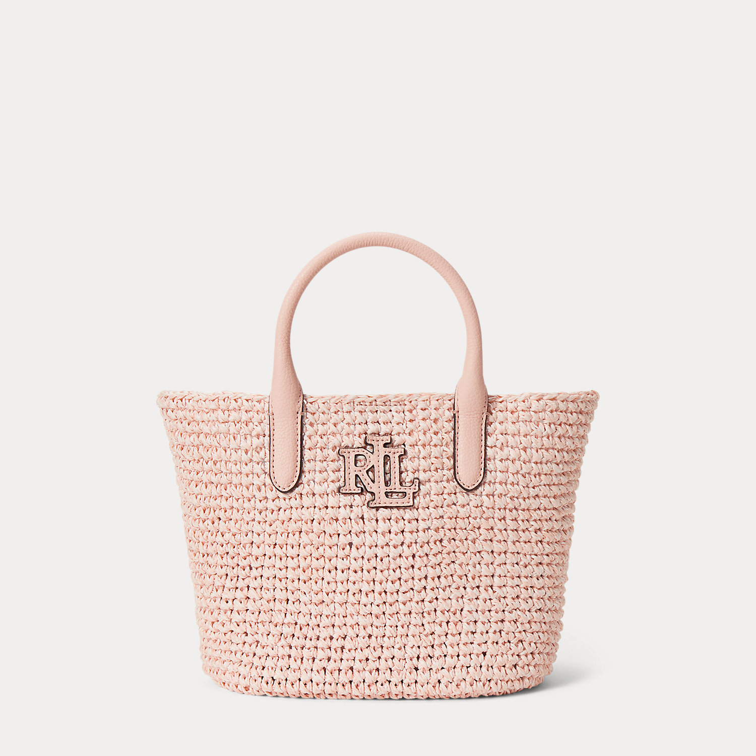 Strohtasche Adley mit Lederlogo von Lauren