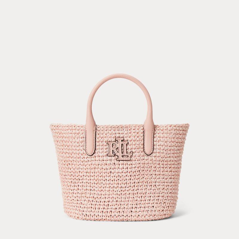 Strohtasche Adley mit Lederlogo von Lauren