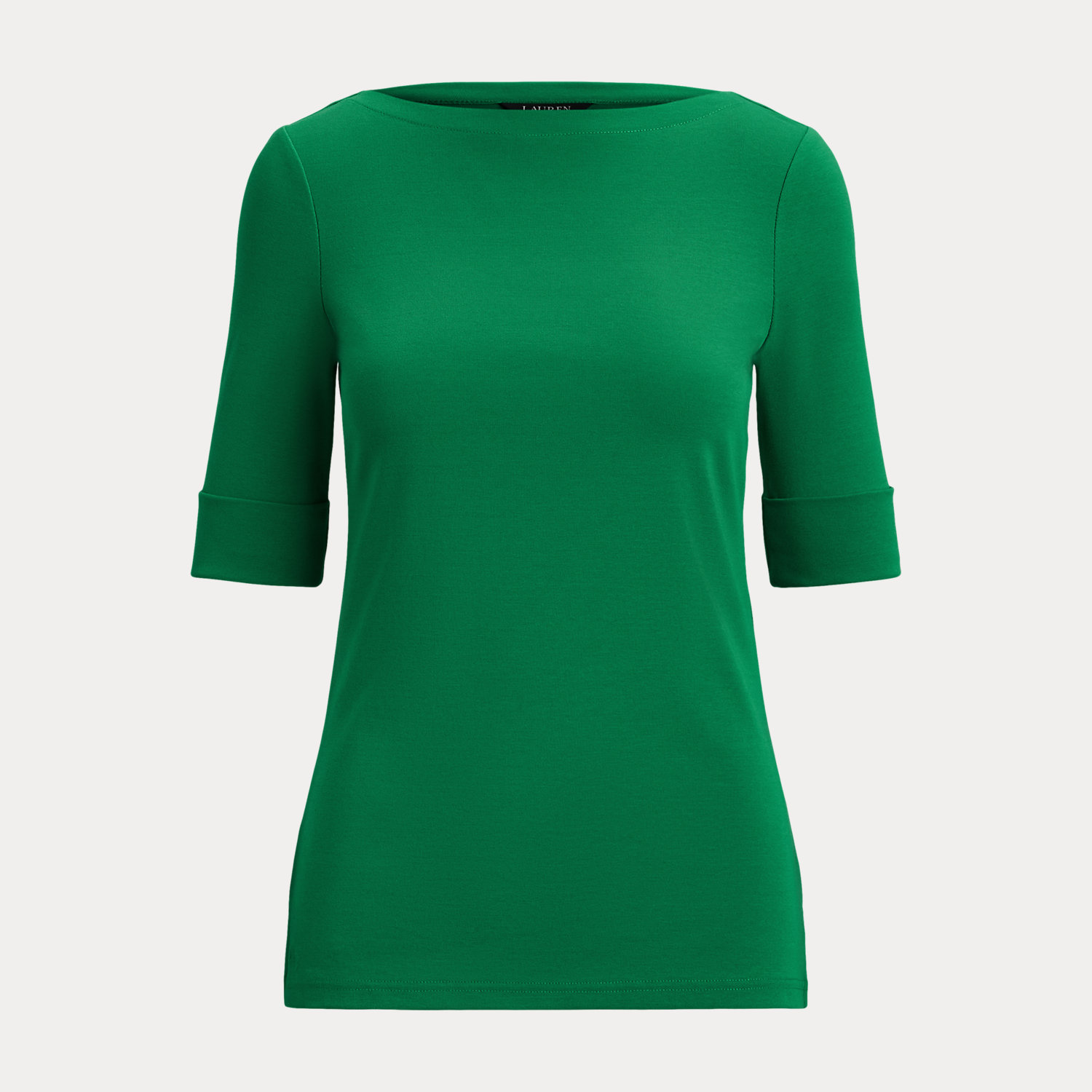 T-Shirt mit U-Boot-Ausschnitt von Lauren