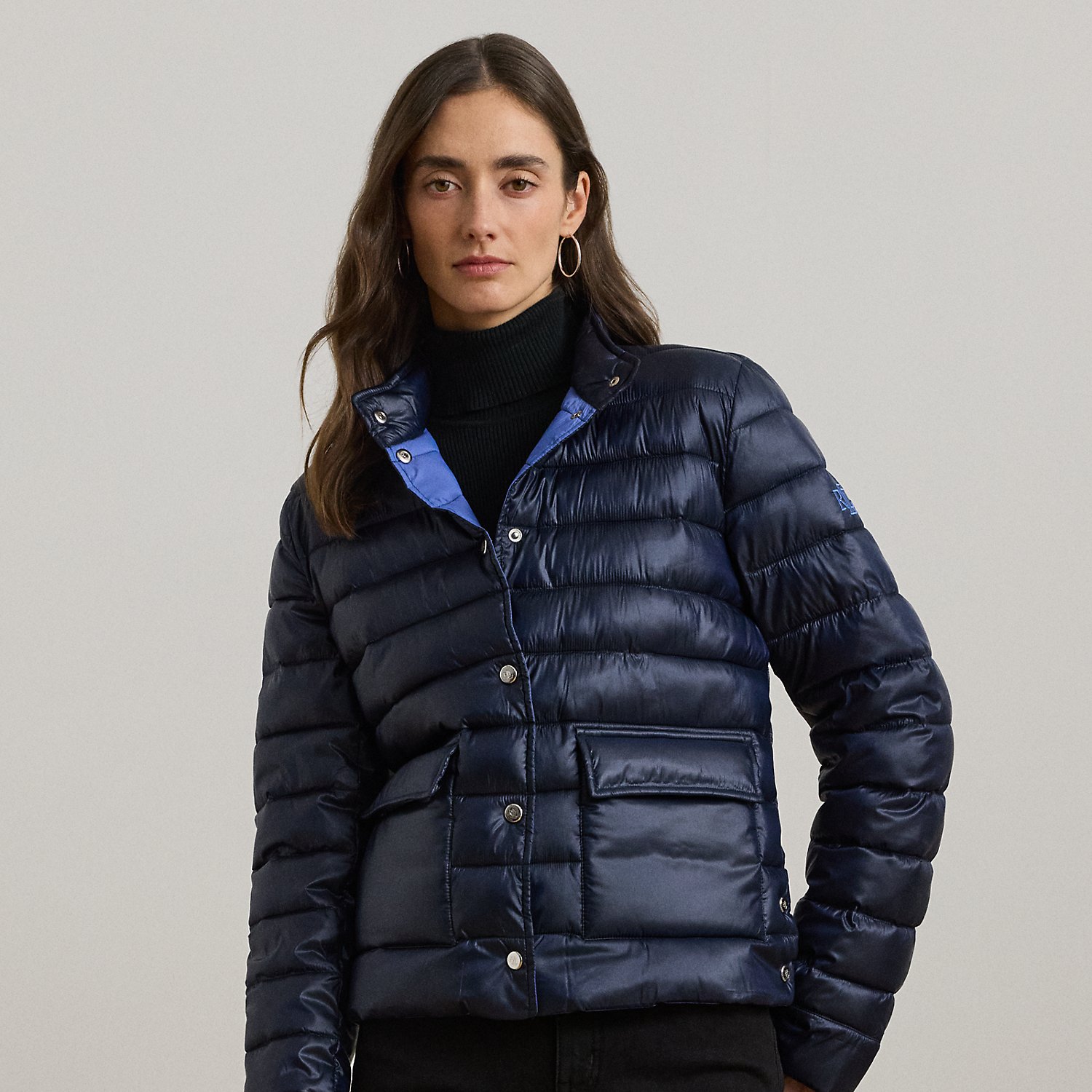 Übergroßer Metallic-Daunenmantel von Lauren